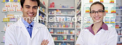 Portrait of pharmacists at pharmacy