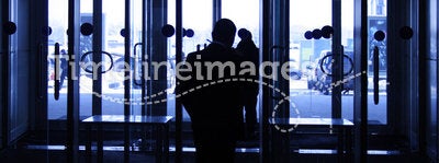 Silhouette of the security guard