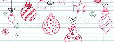 Hand-Drawn Sketchy Doodle Christmas Ornament