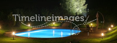 Patio and Pool by Night-3
