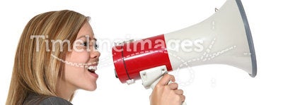 Business Woman with Megaphone