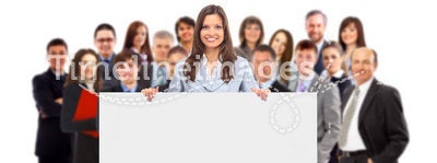 Group of business people holding