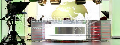 News desk in a television studio