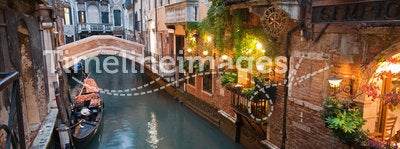 Venice Canal at Night Italy