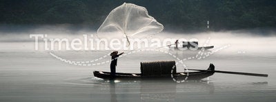Fishing in the fog river
