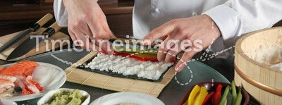 Chef Preparing Sushi-3