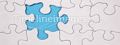 Puzzle With Light Blue Background