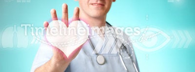 Medicine doctor working with futuristic interface