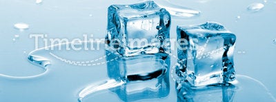 Blue ice cubes