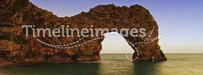 Durdle Door sea arch during the sunset