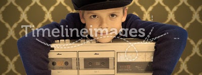 Kid with his cassette player
