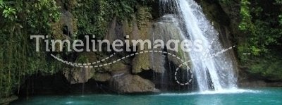 Tropical Kawasan Falls in the Philippines.