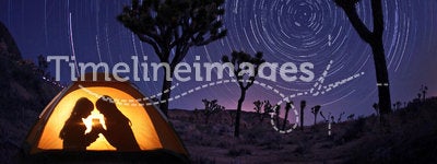 Children Camping at Night in a Tent