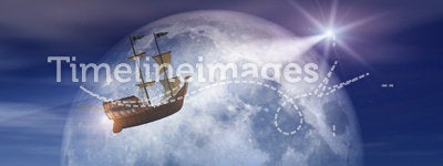 Moon and Star Light Ship