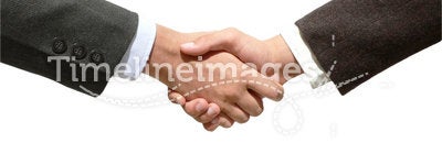 Isolated business hand shaking