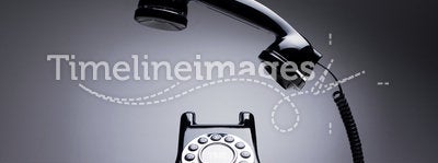 Old rotary telephone ringing