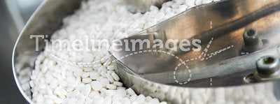 Pharmacy medicine pill production background
