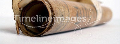 Old paper scroll rolled
