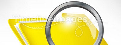 Yellow folder with magnifying glass