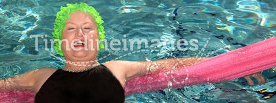 Senior woman swimming
