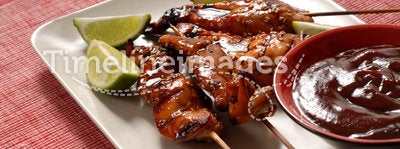 Chicken satay with limes