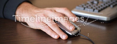 Male hand on mouse