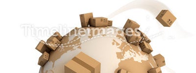 Global shipment 3d concept