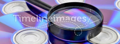DVD and magnifier glass