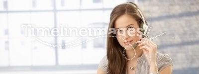 Office girl with headset