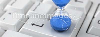 Hourglass on keyboard