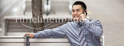 Hispanic Businessman - Talking on Cell Phone