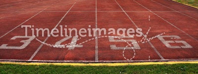 Start point,running track in stadium.