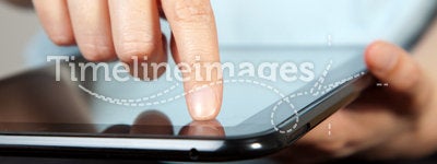Finger pointing on tablet