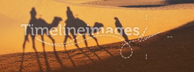 Camel ride on the Sahara Desert, Morocco