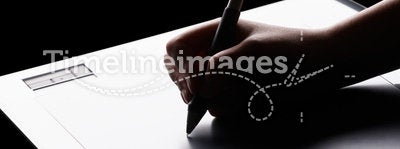 Graphic tablet and hand