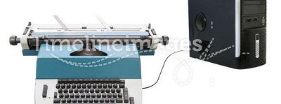 Typewriter and a laptop