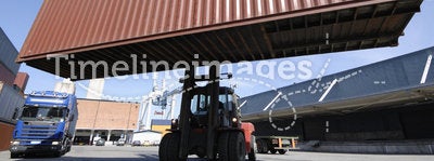 Forklift in wide perspective