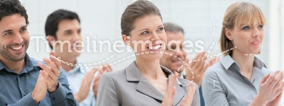 Business team clapping hands
