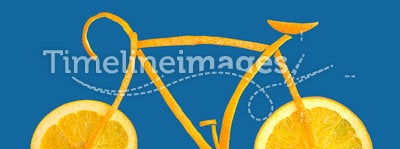 Bicycle made from orange slices