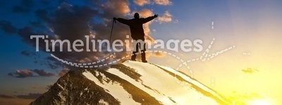 Hiker on a mountain top