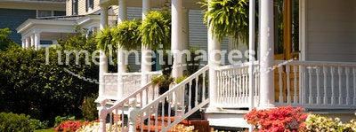 White Victorian porch