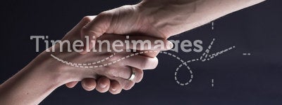 Handshake, woman and man hands