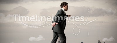 Businessman on the rope