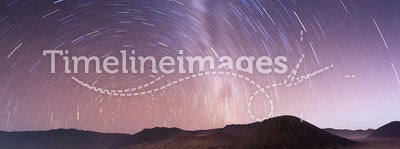 Stellar sky over Bromo volcano, Indonesia