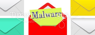 Malware email open envelope security risk