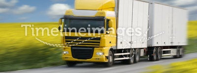 Truck driving on country-road