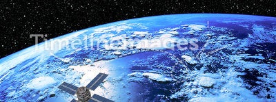 Earth with Satellite
