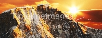 Cordilleras mountain on sunset