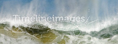 Large Wave Splashing Water