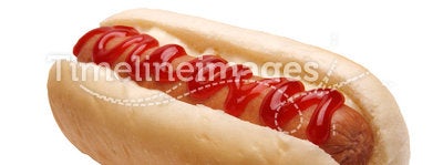 Hotdog sandwich on white